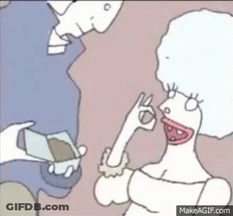 Cartoon Man Kicking Another Man's Leg GIF