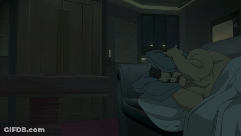 Cartoon Man Laying In Bed With Pillow GIF