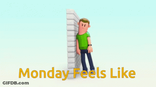 Cartoon Man Leaning On Wall Monday Feels Like GIF