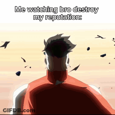 Cartoon Man Me Watching Bro Destroy My Reputation GIF