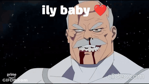 Cartoon Man Nosebleed Saying Ily Baby GIF