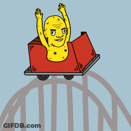 Cartoon Man On Roller Coaster GIF