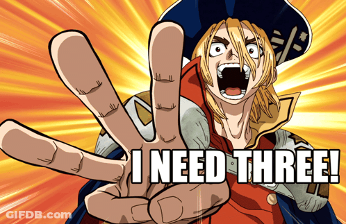 Cartoon Man Peace Sign Saying I Need Three GIF