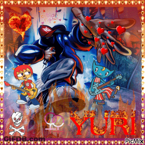 Cartoon Man Playing Guitar Yuri GIF