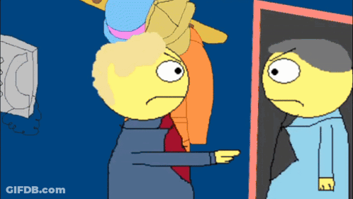 Cartoon Man Pointing At Another Person GIF