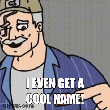 Cartoon Man Pointing At Himself Saying I Even Get A Cool Name GIF