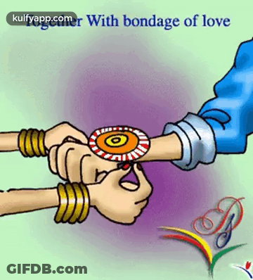 Cartoon Man Putting Bracelet On Woman's Hand GIF