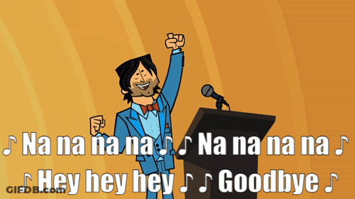 Cartoon Man Raising Fist At Podium GIF