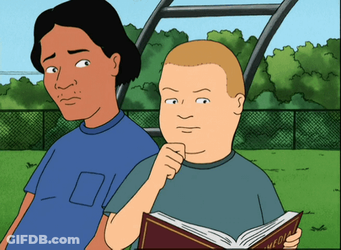 Cartoon Man Reading Book Called Fool GIF