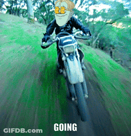Cartoon Man Riding Motorcycle Going GIF