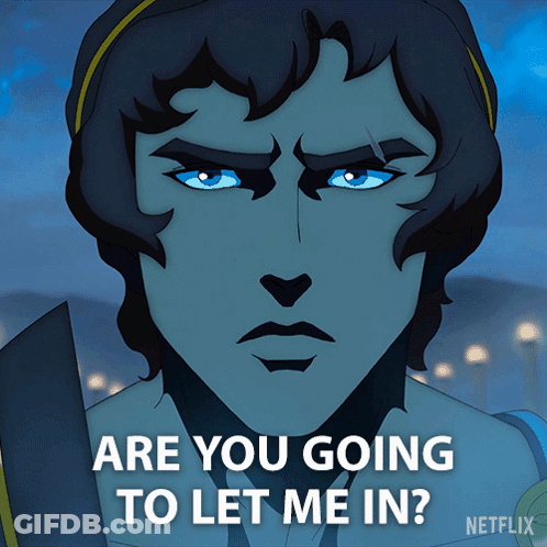 Cartoon Man Saying Are You Going To Let Me In GIF