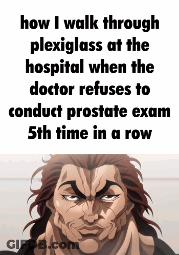 Cartoon Man Saying How I Walk Through Plexiglass At Hospital GIF