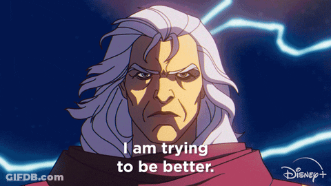 Cartoon Man Saying I Am Trying To Be Better GIF