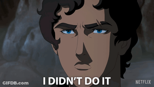 Cartoon Man Saying I Didnt Do It GIF