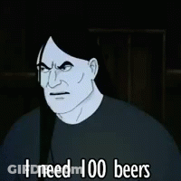 Cartoon Man Saying I Need 100 Beers GIF