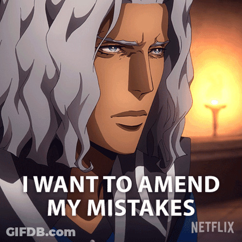 Cartoon Man Saying I Want To Amend My Mistakes GIF