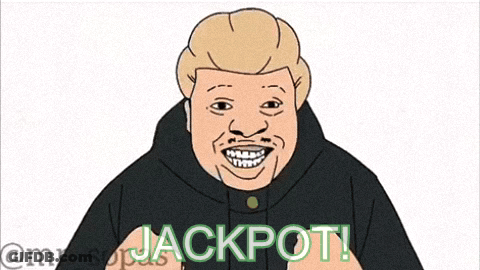 Cartoon Man Saying Jackpot GIF