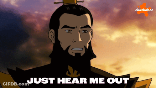 Cartoon Man Saying Just Hear Me Out GIF