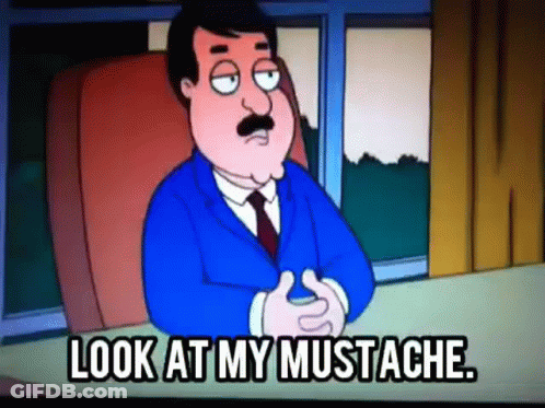 Cartoon Man Saying Look At My Mustache GIF