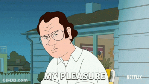Cartoon Man Saying My Pleasure GIF