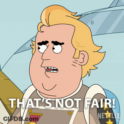 Cartoon Man Saying Not Fair GIF