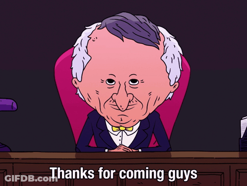 Cartoon Man Saying Thanks For Coming Guys GIF