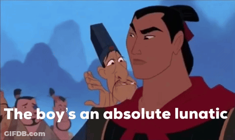 Cartoon Man Saying The Boy's An Absolute Lunatic GIF