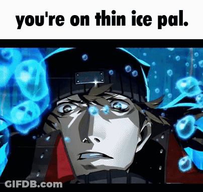 Cartoon Man Saying You're On Thin Ice Pal GIF