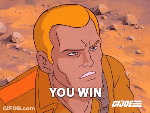 Cartoon Man Saying You Win GIF