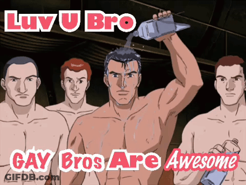 Cartoon Man Showering With Gay Bros Are Awesome GIF