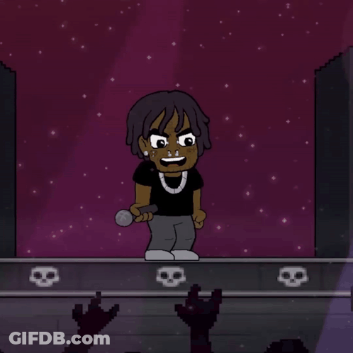 Cartoon Man Singing Into Microphone GIF