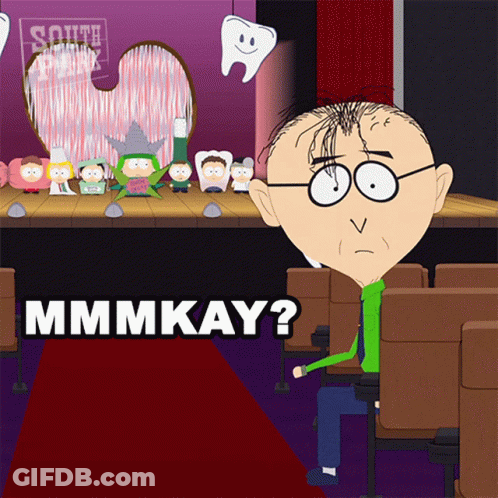 Cartoon Man Sitting In Front Of South Park Characters GIF