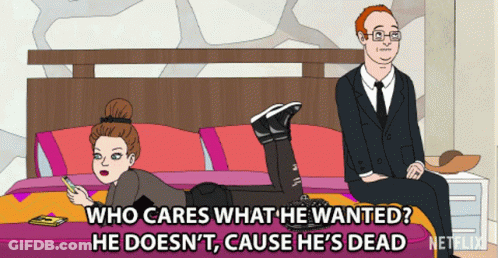 Cartoon Man Sitting Next To Woman On Bed GIF