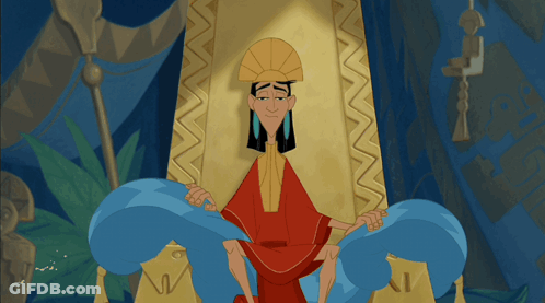Cartoon Man Sitting On Throne With Crown GIF