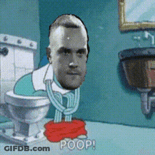 Cartoon Man Sitting On Toilet Poop GIF