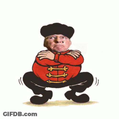 Cartoon Man Squatting Red Jacket Black Hat GIF