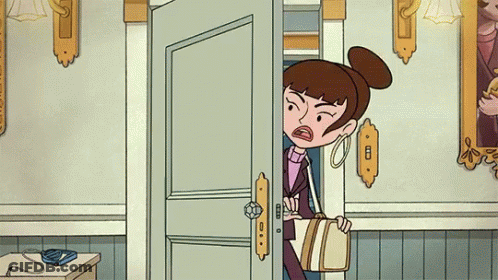 Cartoon Man Standing In Front Of A Door GIF