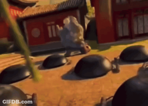 Cartoon Man Standing In Front Of Building Saying II GIF