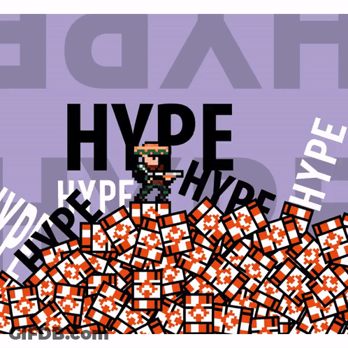 Cartoon Man Standing On Hype Cards GIF