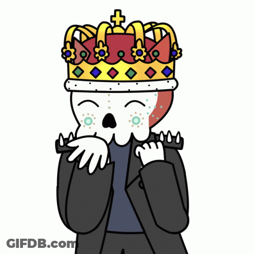 Cartoon Man Wearing Crown With Hearts GIF