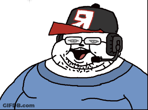 Cartoon Man Wearing Hat With Letter R GIF