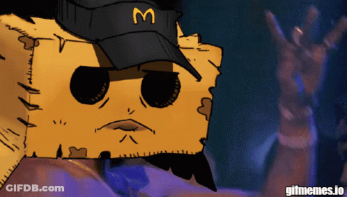Cartoon Man Wearing McDonald's Hat GIF