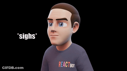 Cartoon Man Wearing React Bot Shirt GIF