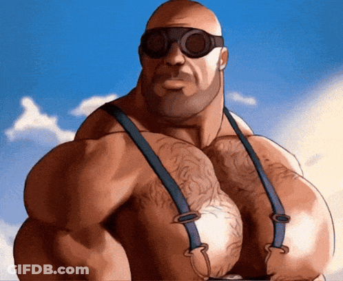 Cartoon Man Wearing Suspenders And Sunglasses GIF