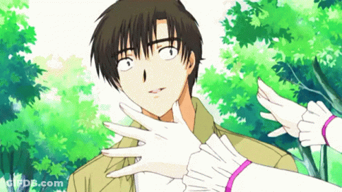 Cartoon Man Wearing White Gloves And Pink Ribbon GIF