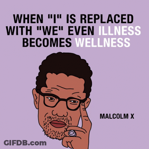 Cartoon Man When I Is Replaced With We Even Illness Becomes Wellness GIF