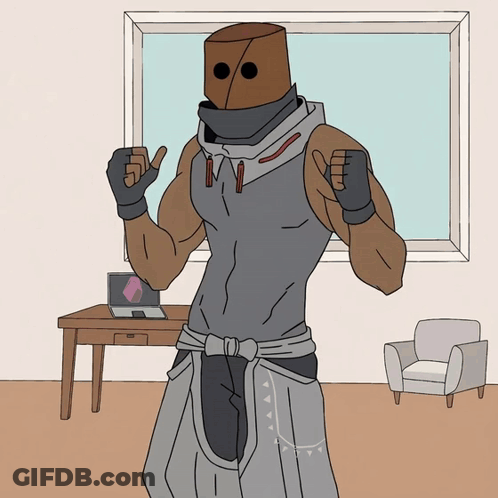 Cartoon Man With Bag On Head Giving Thumbs Up GIF