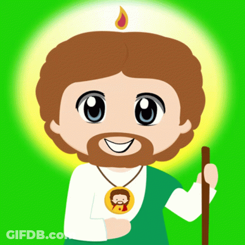 Cartoon Man With Beard And Candle On Head GIF