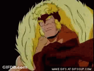 Cartoon Man With Beard And Furry Mane GIF
