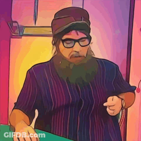 Cartoon Man With Beard And Glasses GIF